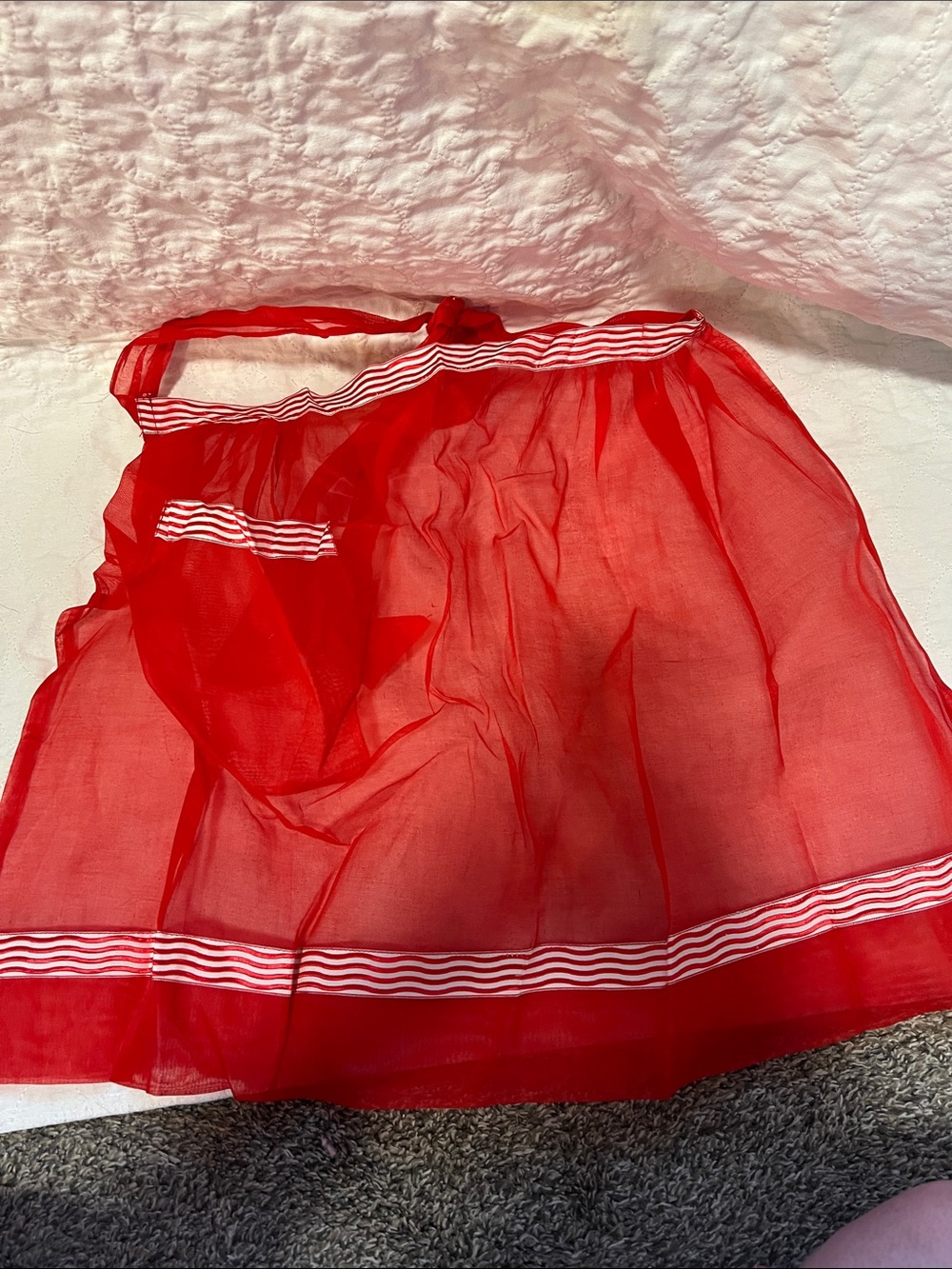 Red Waist Apron with pocket